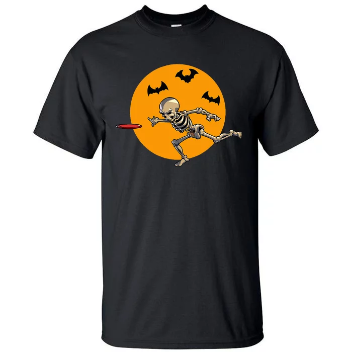 Disc Golfing Skeleton Halloween Disc Golf Halloween Tall T-Shirt