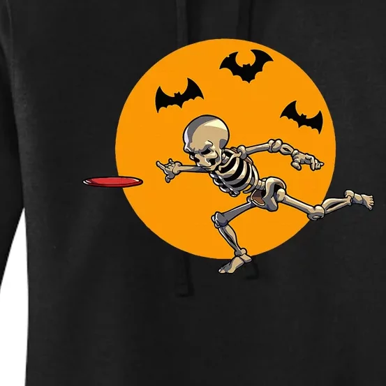 Disc Golfing Skeleton Halloween Disc Golf Halloween Women's Pullover Hoodie