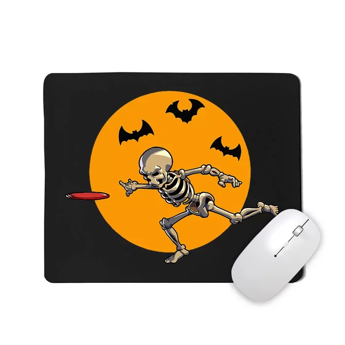 Disc Golfing Skeleton Halloween Disc Golf Halloween Mousepad