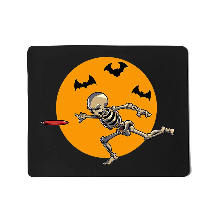 Disc Golfing Skeleton Halloween Disc Golf Halloween Mousepad