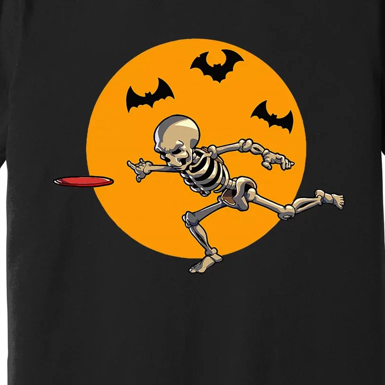 Disc Golfing Skeleton Halloween Disc Golf Halloween Premium T-Shirt