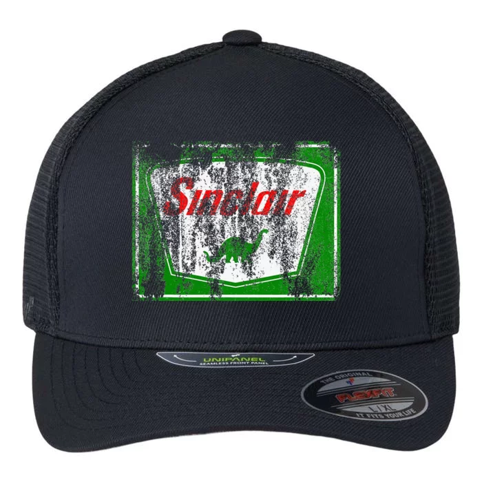 Dinosaur Gas Station Vintage Retro Flexfit Unipanel Trucker Cap