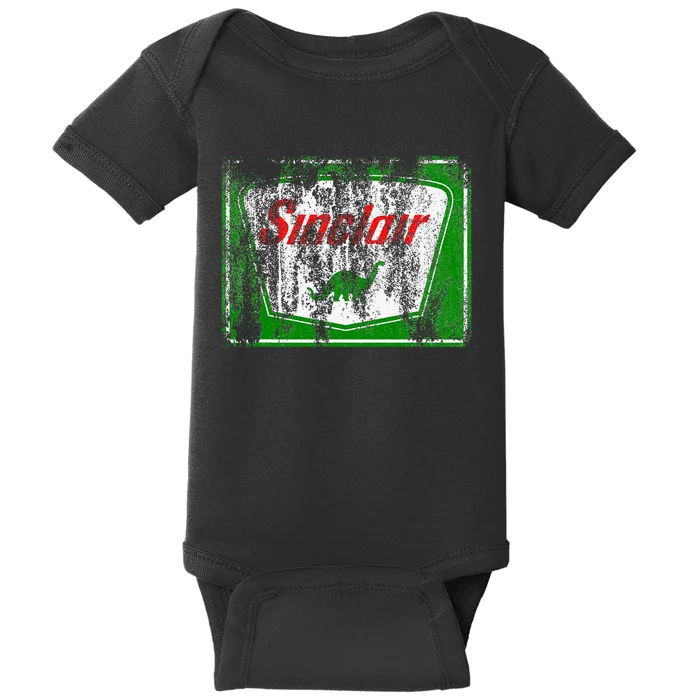 Dinosaur Gas Station Vintage Retro Baby Bodysuit