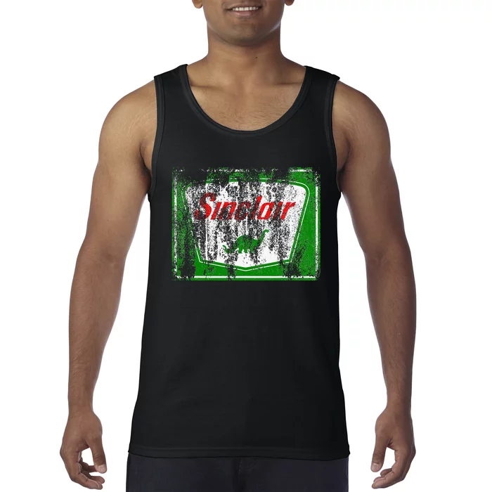 Dinosaur Gas Station Vintage Retro Tank Top