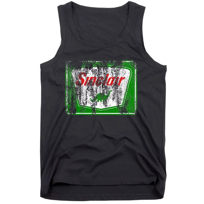 Dinosaur Gas Station Vintage Retro Tank Top