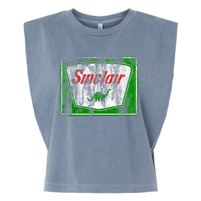 Dinosaur Gas Station Vintage Retro Garment-Dyed Women's Muscle Tee