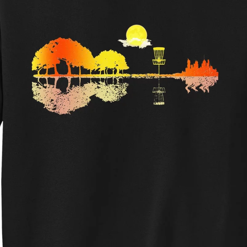 Disc Golf Sunset Guitar Guitarist Player Golfing Tall Sweatshirt