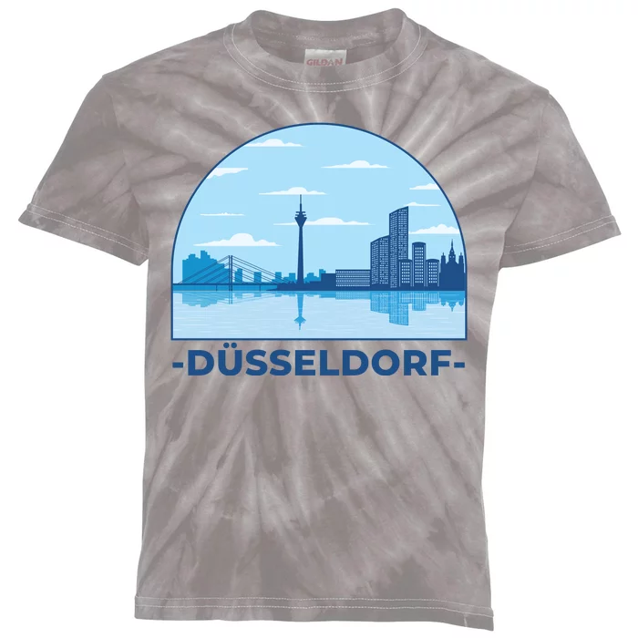 Dusseldorf Germany Skyline Kids Tie-Dye T-Shirt