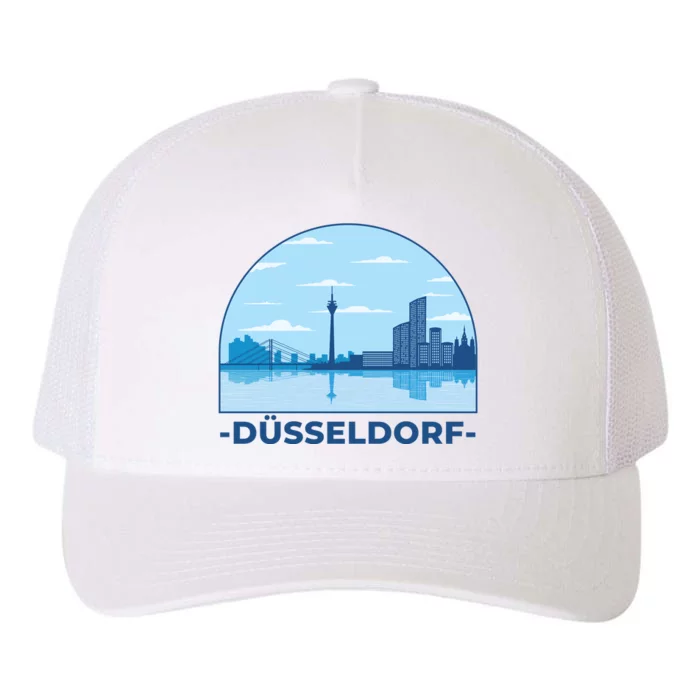 Dusseldorf Germany Skyline Yupoong Adult 5-Panel Trucker Hat