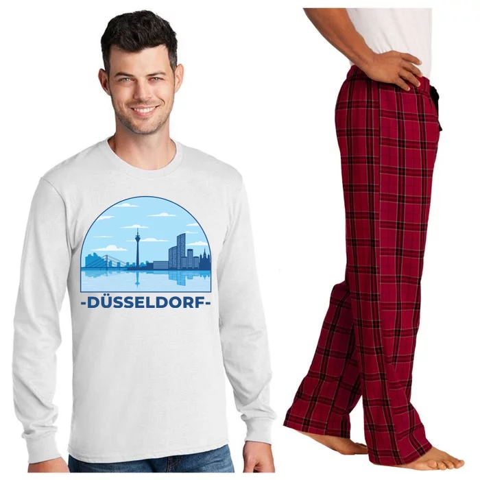 Dusseldorf Germany Skyline Long Sleeve Pajama Set