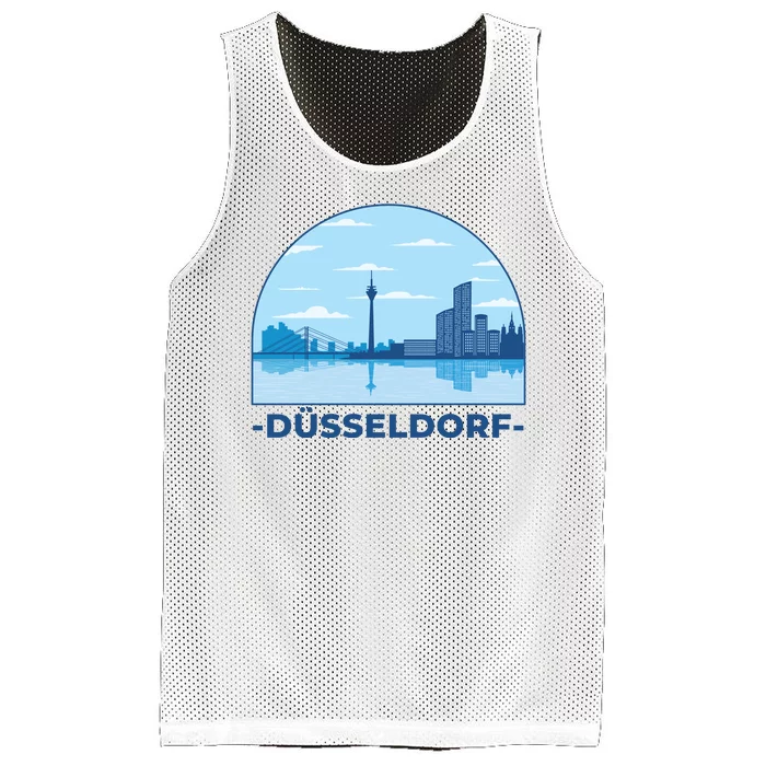 Dusseldorf Germany Skyline Mesh Reversible Basketball Jersey Tank