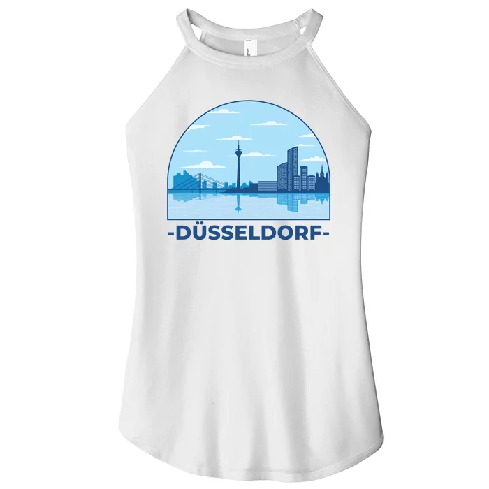 Dusseldorf Germany Skyline Women’s Perfect Tri Rocker Tank