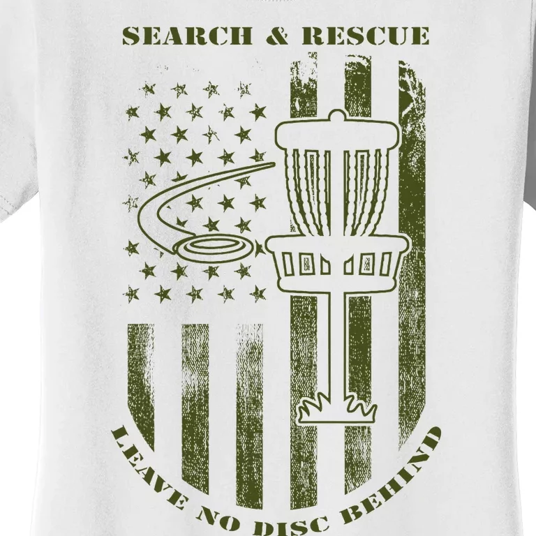 Disc Golf Search & Rescue Leave No Disc Behind Green Women's T-Shirt