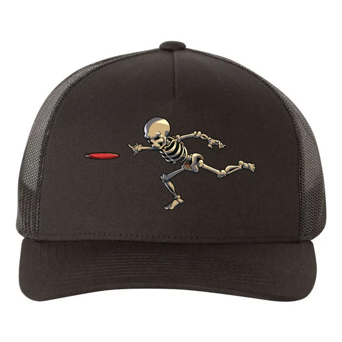 Disc Golfing Skeleton Halloween Disc Golf Halloween Yupoong Adult 5-Panel Trucker Hat