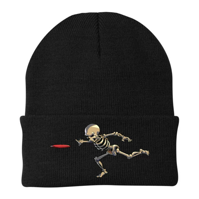 Disc Golfing Skeleton Halloween Disc Golf Halloween Knit Cap Winter Beanie