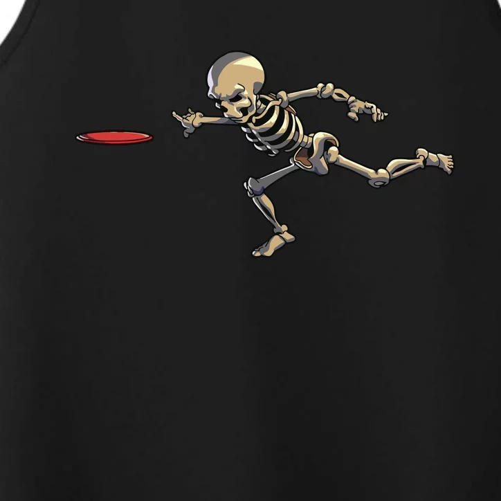 Disc Golfing Skeleton Halloween Disc Golf Halloween Performance Tank