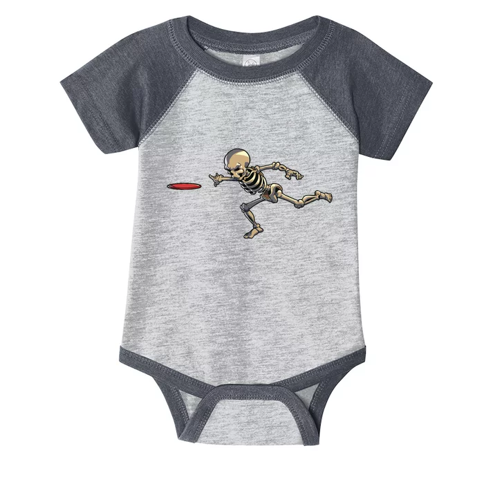 Disc Golfing Skeleton Halloween Disc Golf Halloween Infant Baby Jersey Bodysuit