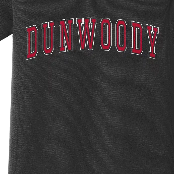 Dunwoody Georgia Souvenir Sport College Style Text Baby Bodysuit