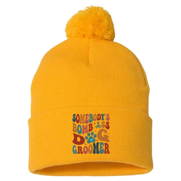 Dog Groomer Somebodys Bomb As Dog Groomer Pom Pom 12in Knit Beanie