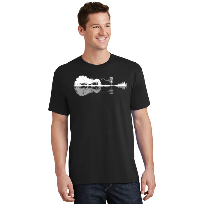 Disc Golf Sunset Guitar Guitarist Player Outfit Gift For Those Who Play Frolf T-Shirt