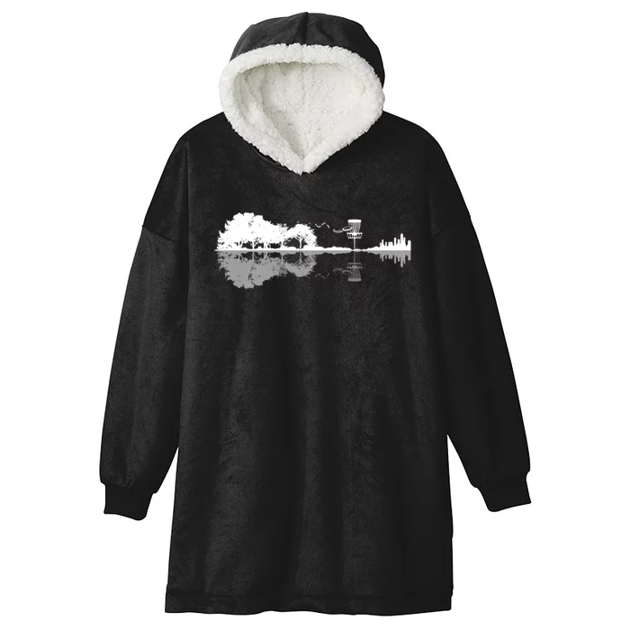 Disc Golf Sunset Guitar Guitarist Player Outfit Gift For Those Who Play Frolf Hooded Wearable Blanket