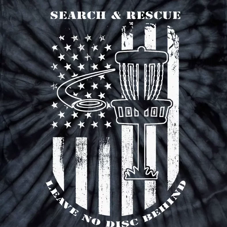 Disc Golf Search & Rescue Leave No Disc Behind White Flag Tie-Dye T-Shirt