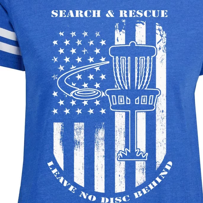 Disc Golf Search & Rescue Leave No Disc Behind White Flag Enza Ladies Jersey Football T-Shirt