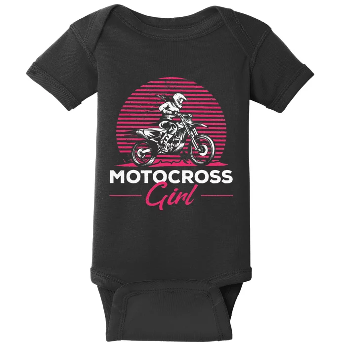 Dirtbike Girl Supercross Girl Enduro Off Road Motocross Girl Baby Bodysuit