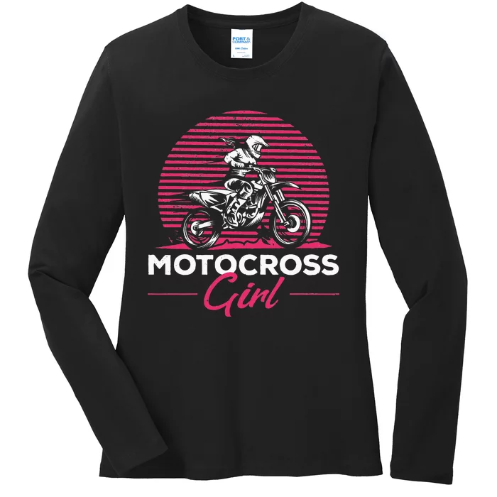 Dirtbike Girl Supercross Girl Enduro Off Road Motocross Girl Ladies Long Sleeve Shirt