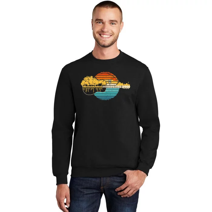 Disc Golf Sunset Retro Guitar - Gifts For Disc Golf Players Sweatshirt