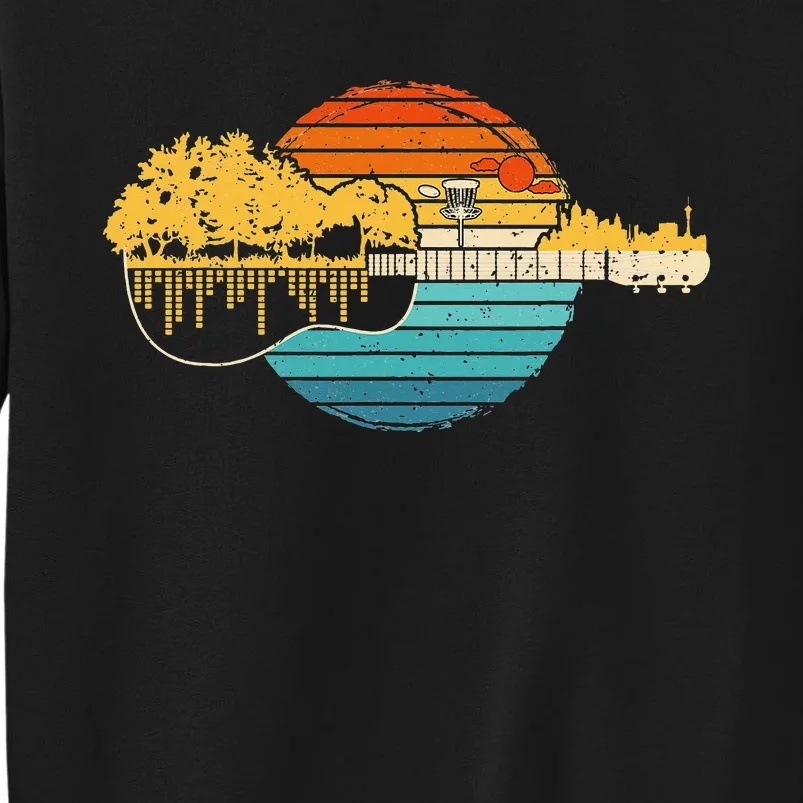 Disc Golf Sunset Retro Guitar - Gifts For Disc Golf Players Sweatshirt