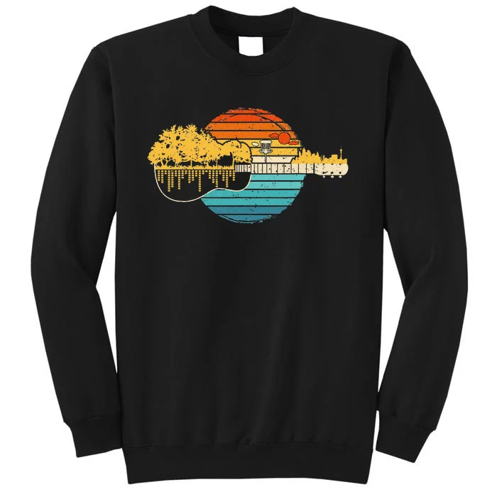 Disc Golf Sunset Retro Guitar - Gifts For Disc Golf Players Sweatshirt