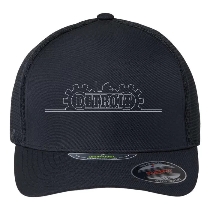 Detroit Gears Skyline Flexfit Unipanel Trucker Cap