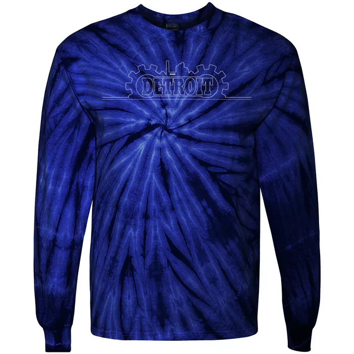 Detroit Gears Skyline Tie-Dye Long Sleeve Shirt