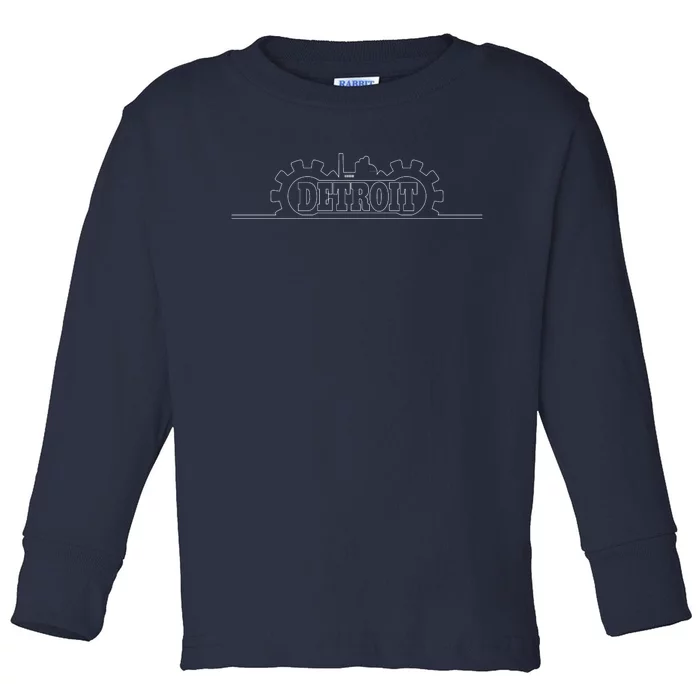 Detroit Gears Skyline Toddler Long Sleeve Shirt