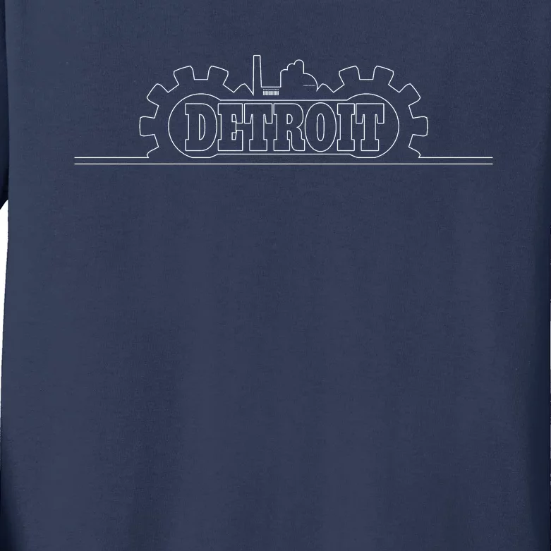 Detroit Gears Skyline Kids Long Sleeve Shirt