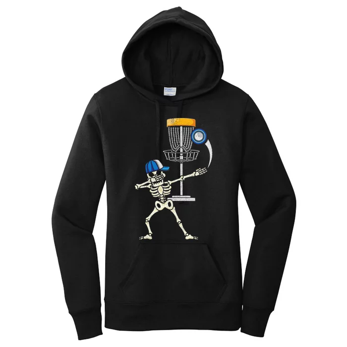 Disc Golfing Skeleton Halloween  Disc Golf Halloween Women's Pullover Hoodie