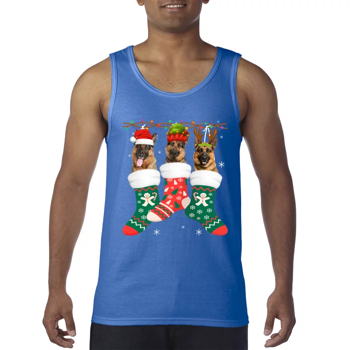 Dog Ger Shepherd Christmas Socks Funny Xmas Pajama Puppy Cool Gift Tank Top