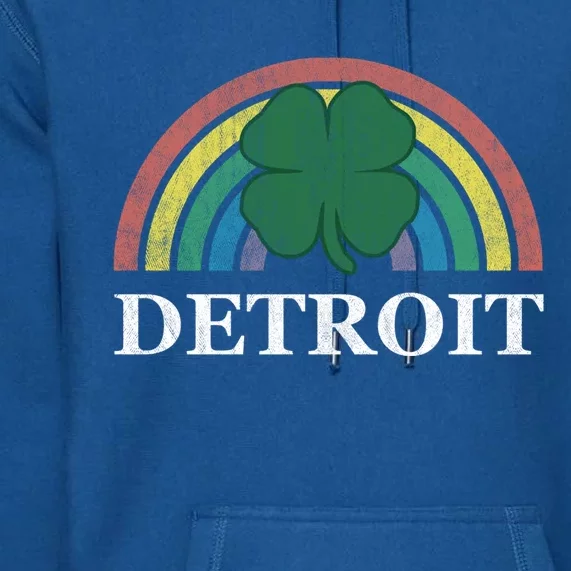 Detroit Gift St Patrick's Day Shamrock Rainbow Irish Lucky Funny Gift Premium Hoodie