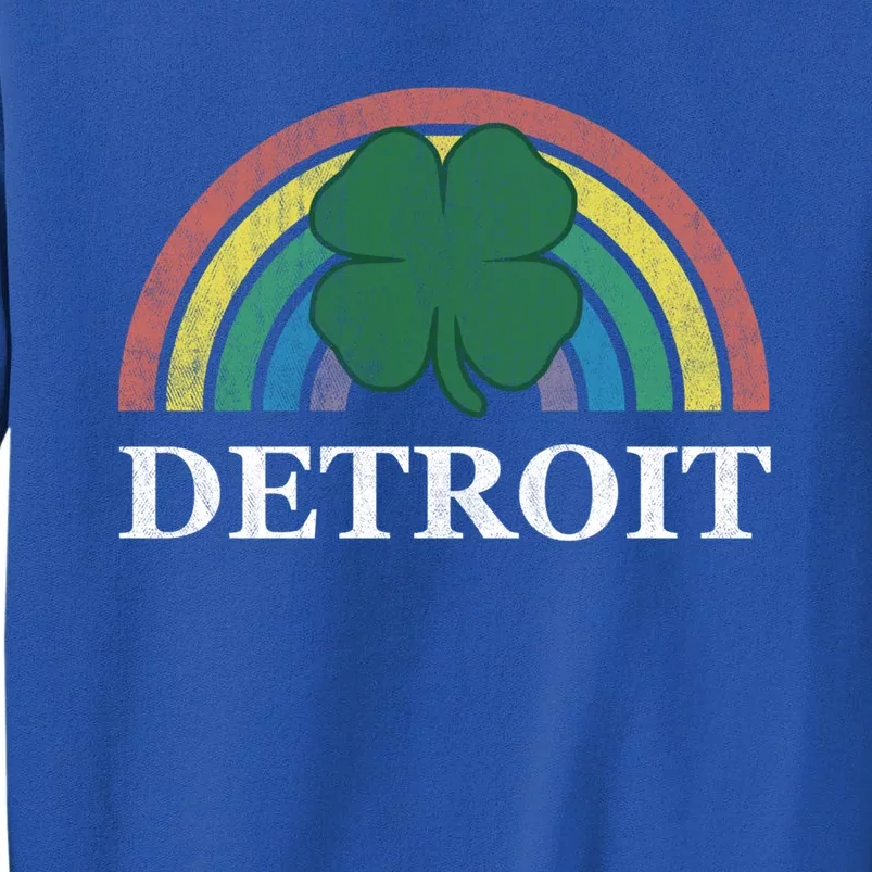 Detroit Gift St Patrick's Day Shamrock Rainbow Irish Lucky Funny Gift Tall Sweatshirt