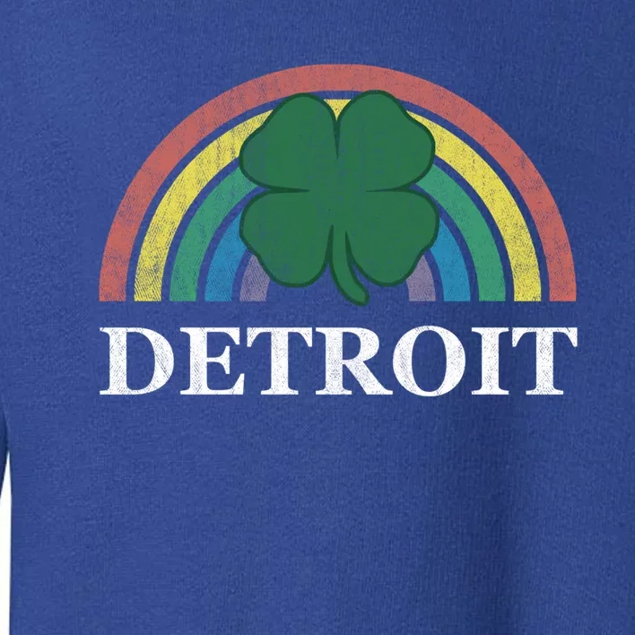 Detroit Gift St Patrick's Day Shamrock Rainbow Irish Lucky Funny Gift Toddler Sweatshirt