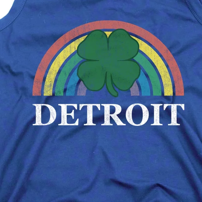 Detroit Gift St Patrick's Day Shamrock Rainbow Irish Lucky Funny Gift Tank Top