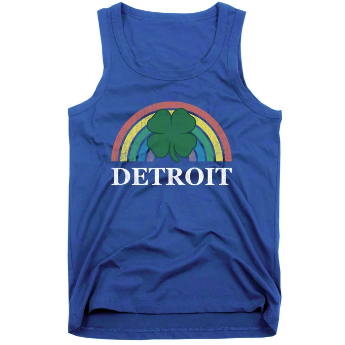 Detroit Gift St Patrick's Day Shamrock Rainbow Irish Lucky Funny Gift Tank Top