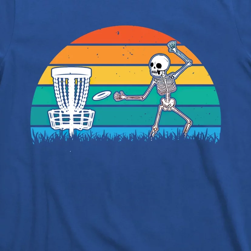 Disc Golfing Skeleton Halloween Party Spooky Disc Crew Gift T-Shirt