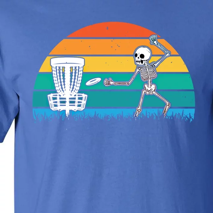 Disc Golfing Skeleton Halloween Party Spooky Disc Crew Gift Tall T-Shirt