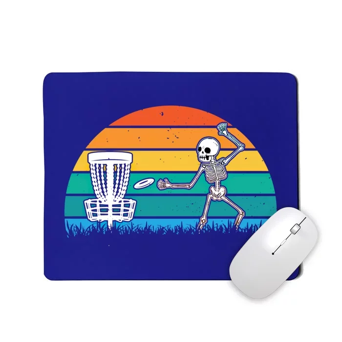 Disc Golfing Skeleton Halloween Party Spooky Disc Crew Gift Mousepad