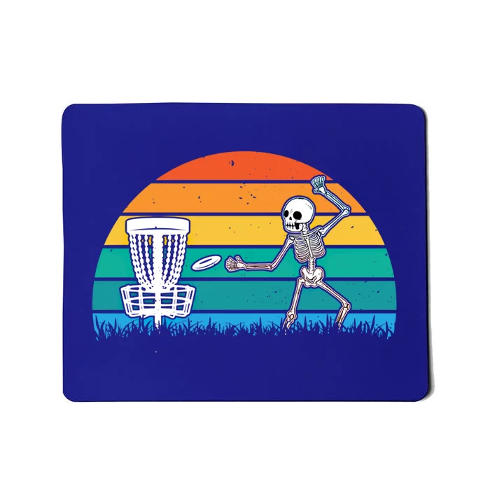 Disc Golfing Skeleton Halloween Party Spooky Disc Crew Gift Mousepad