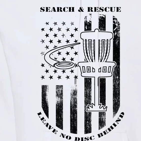 Disc Golf Search & Rescue Leave No Disc Behind Black Premium Hoodie