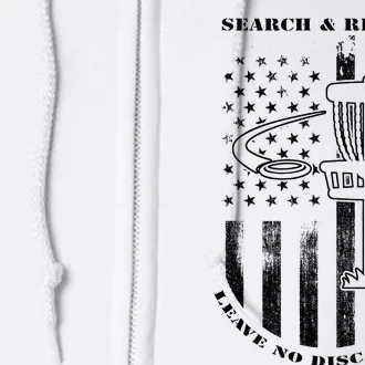 Disc Golf Search & Rescue Leave No Disc Behind Black Full Zip Hoodie