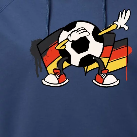 Dabbing Germany Soccer Ball Performance Fleece Hoodie